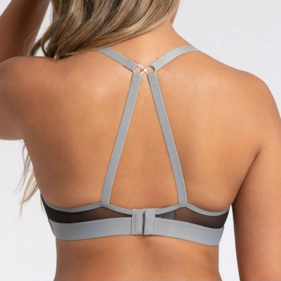 NWT ALL YOU LIVELY, no wire, padded covertable strap bra, gray / black - Picture 2 of 15